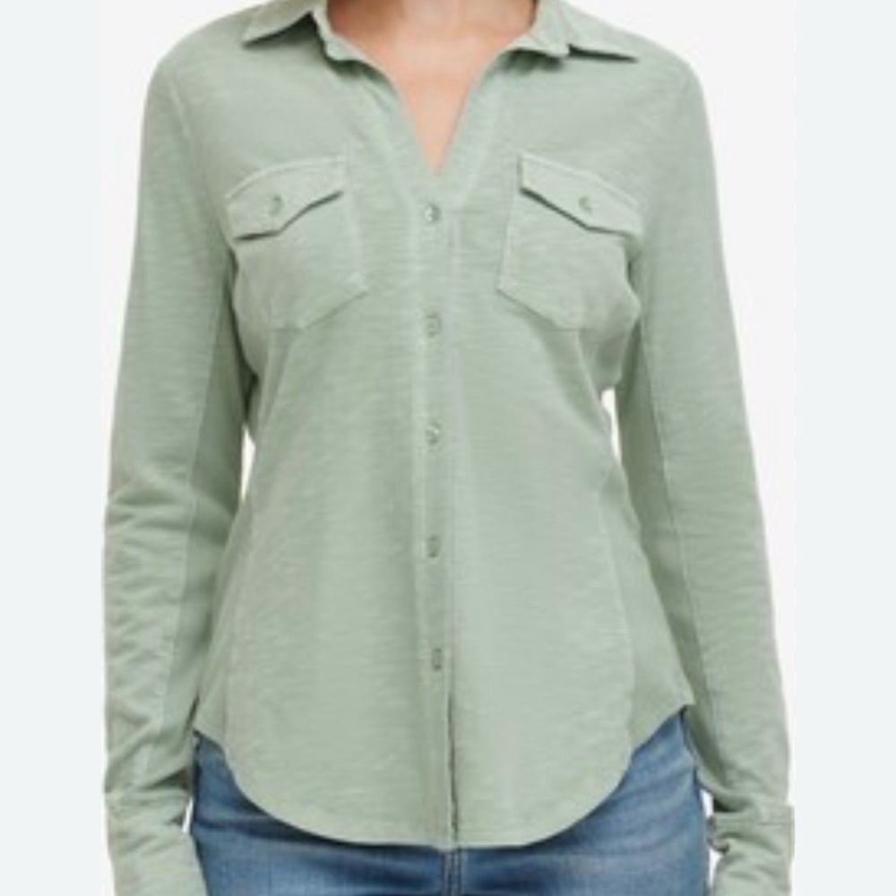 Calvin Klein Jeans Light Green Button-Down Shirt